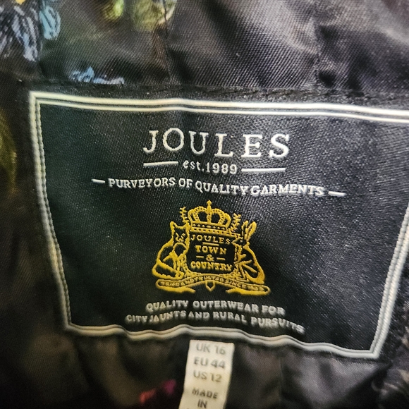 Women's Joules Blue Plaid Herringbone Fieldcoat UK 16/US 12 - Picture 4 of 6